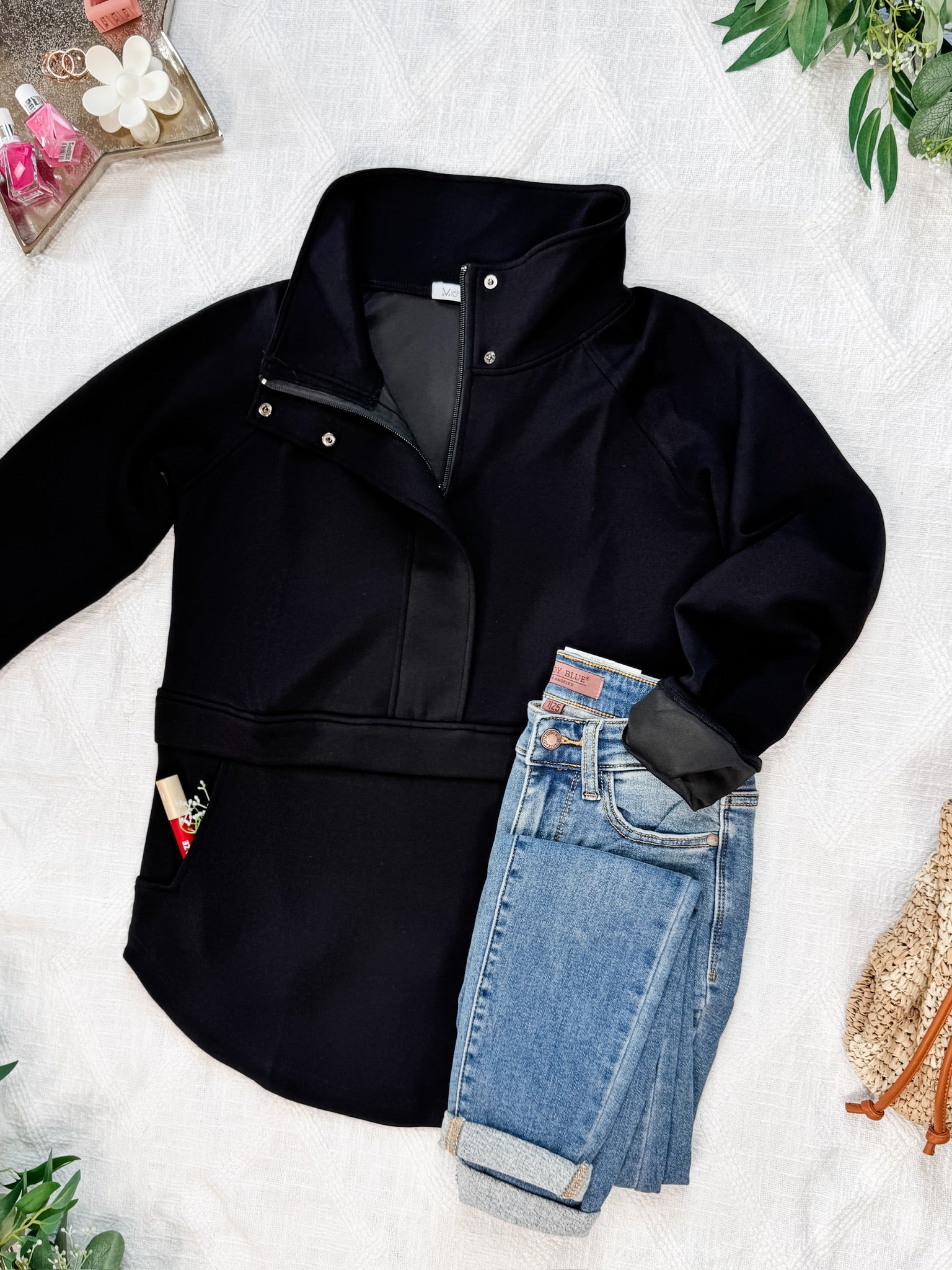 Mia Scuba Halfzip - Black